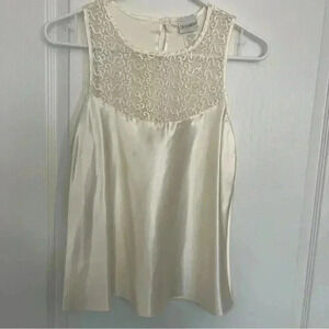 Silk Tank Top With Lace Details